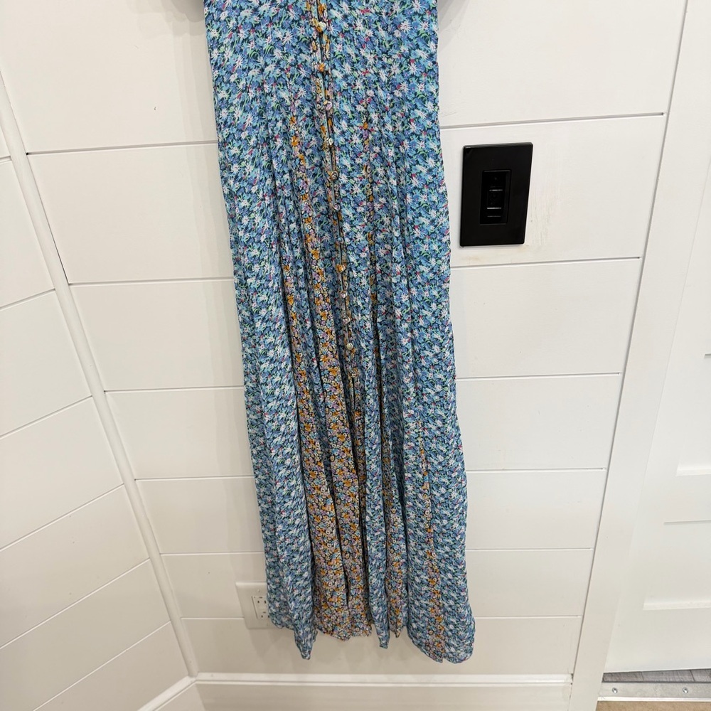 Anthro Maeve Floral Pleated Smocked Maxi Dress Boho Cottagecore 38154 - Picture 10 of 16